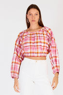 Cowgirl Surfer Flos Top Pink
