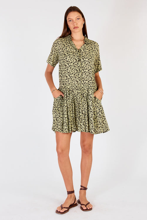 Cowgirl Surfer Gardem Pleated Mini Green