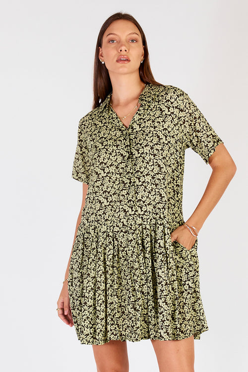 Cowgirl Surfer Gardem Pleated Mini Green
