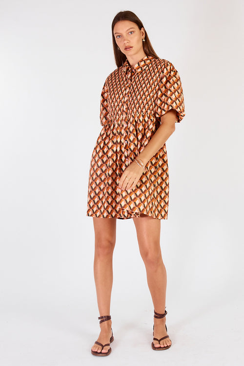 Cowgirl Surfer Loon Shirred Mini