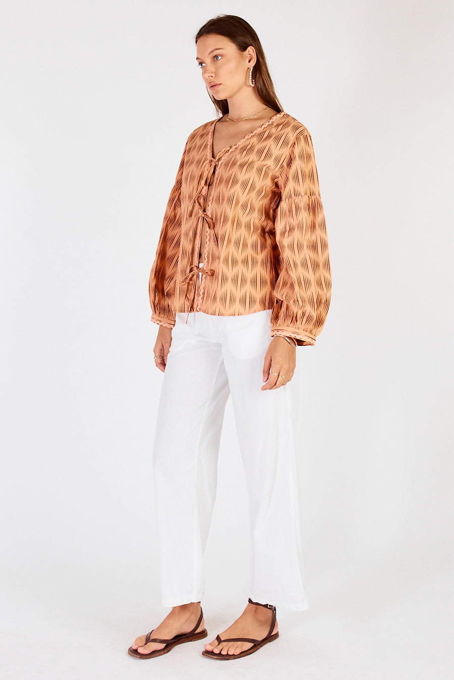 Cowgirl Surfer Mano Tie Shirt Chocolate
