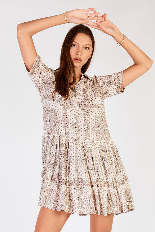 Cowgirl Surfer Nudo Pleated Mini Cream