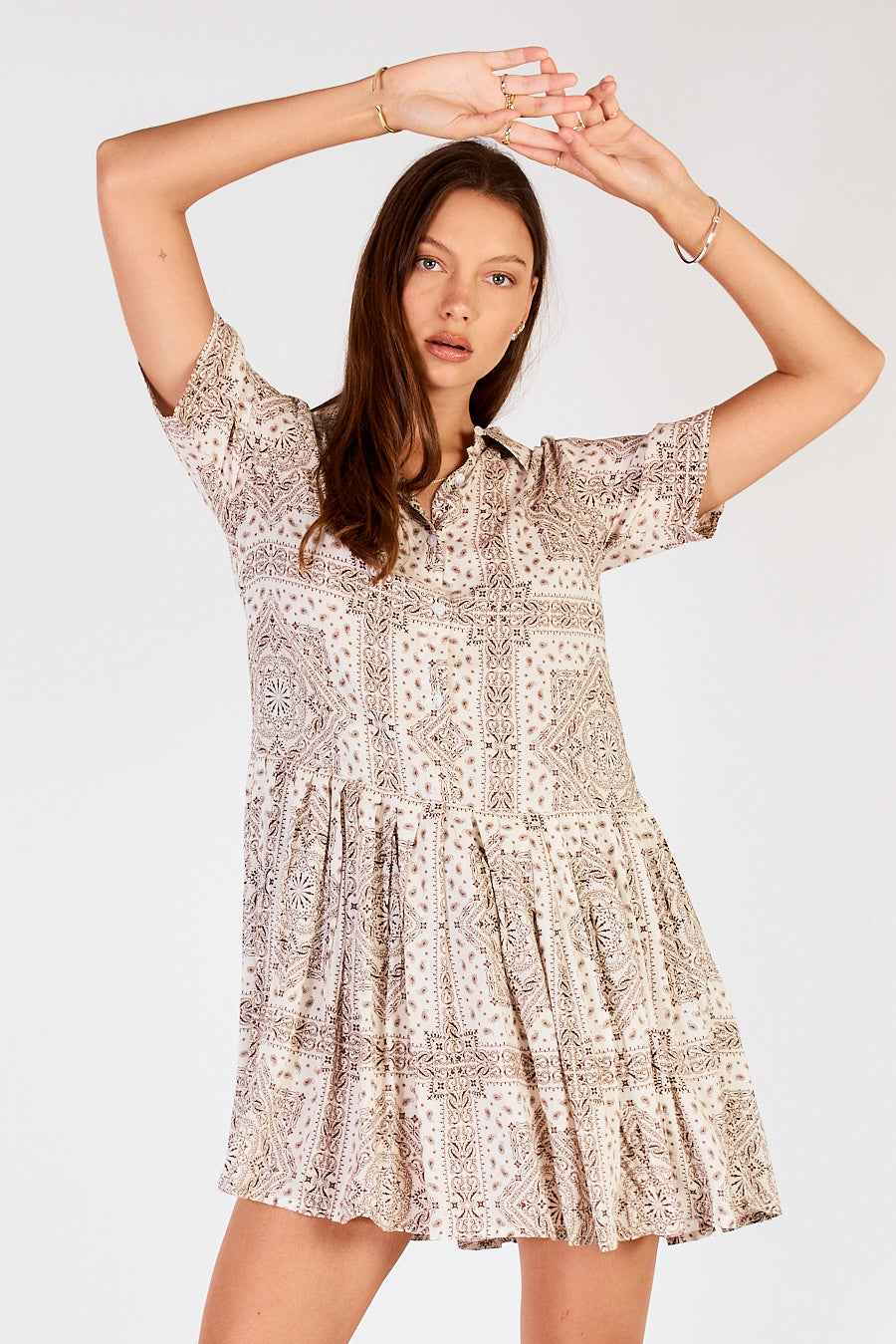 Cowgirl Surfer Nudo Pleated Mini Cream