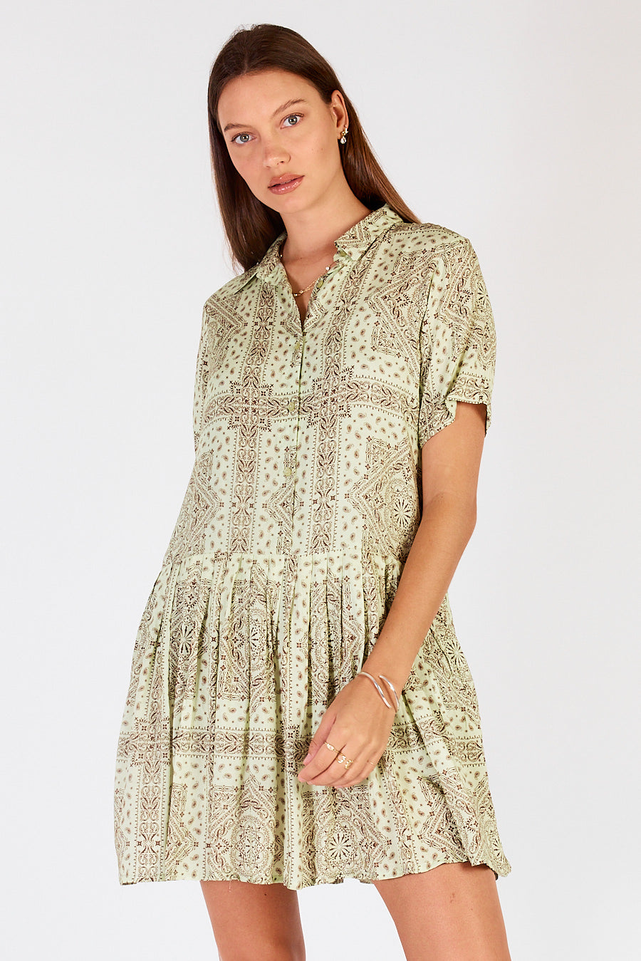 Cowgirl Surfer Nudo Pleated Mini Mint