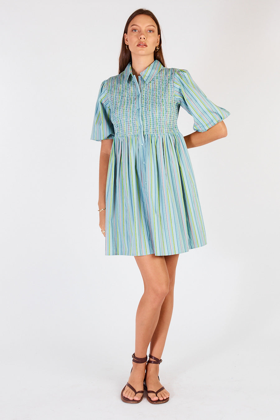 Cowgirl Surfer Pastille Shirred Mini Blue
