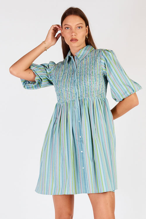 Cowgirl Surfer Pastille Shirred Mini Blue