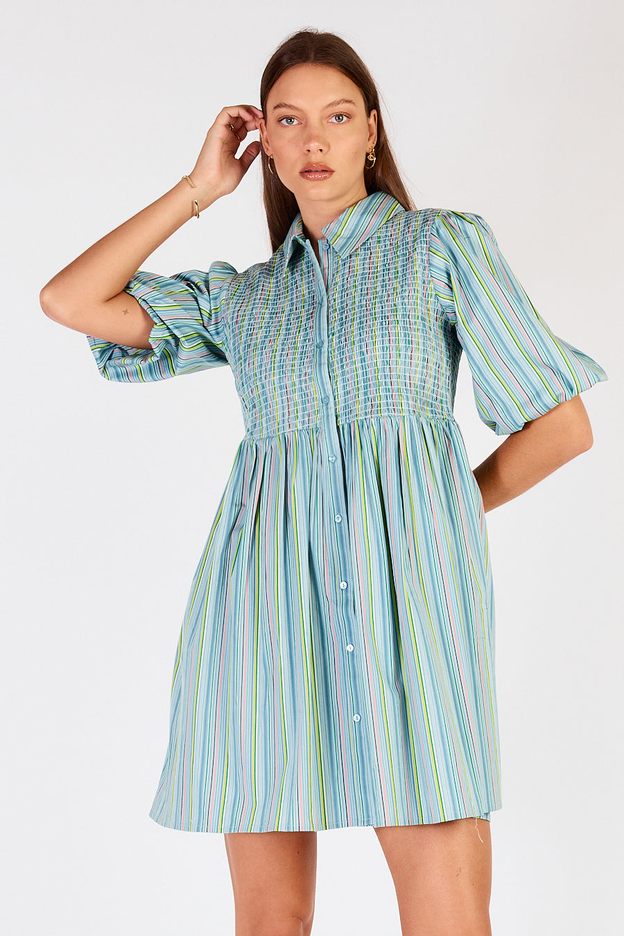 Cowgirl Surfer Pastille Shirred Mini Blue