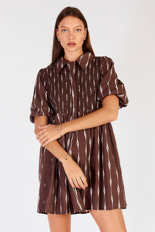 Cowgirl Surfer Taccia Shirred Mini Chocolate