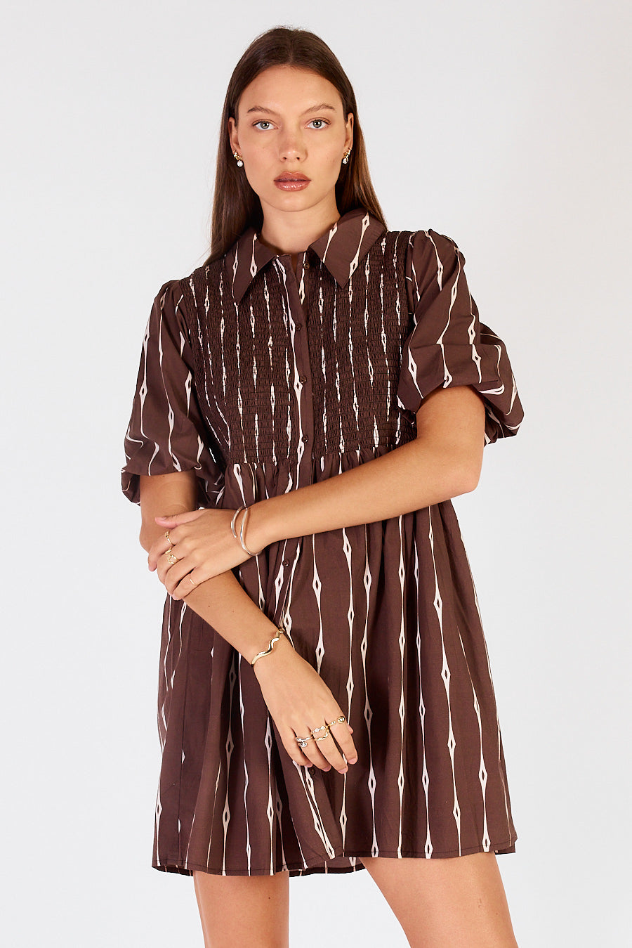 Cowgirl Surfer Taccia Shirred Mini Chocolate
