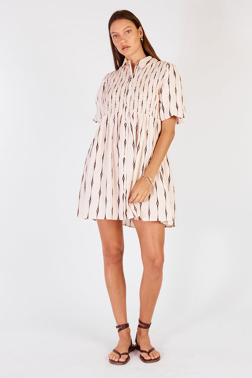 Cowgirl Surfer Taccia Shirred Mini Cream
