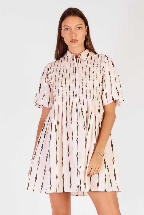 Cowgirl Surfer Taccia Shirred Mini Cream