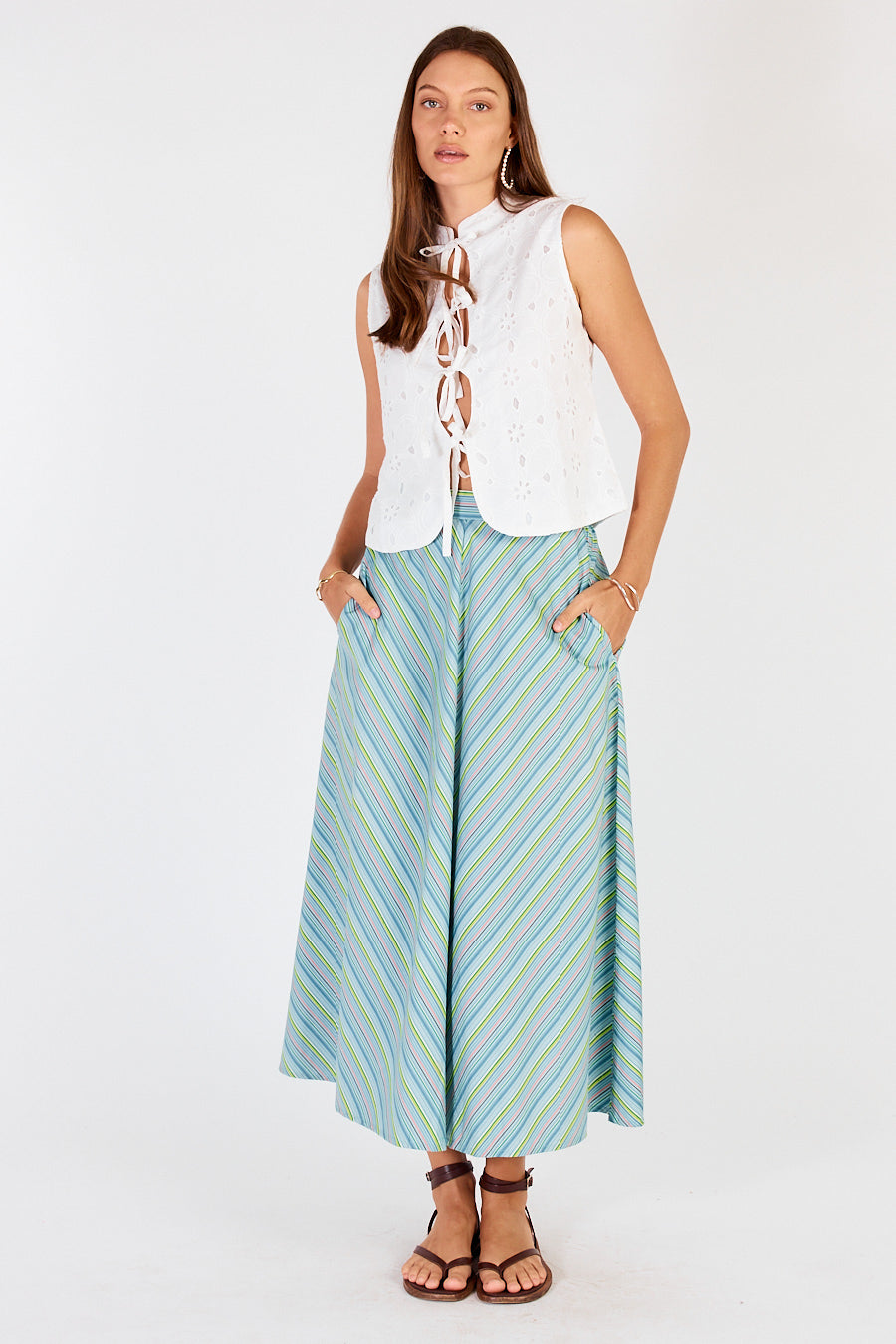 Cowgirl Surfer Teti Tie Singlet White
