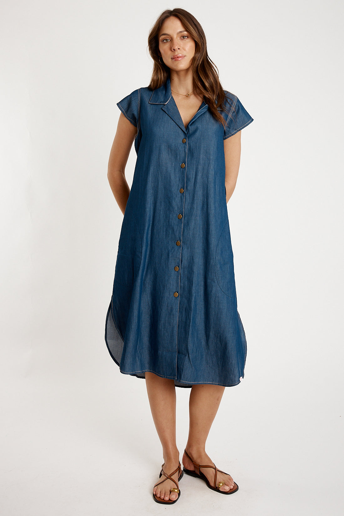 IBSA Arizona Button Dress Dark