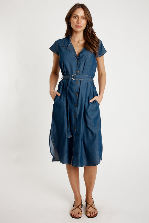 IBSA Arizona Button Dress Dark