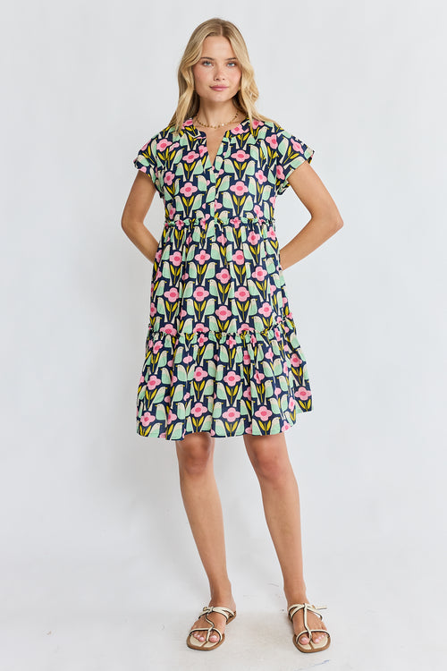 PRE SALE | IBSA Maya Tiered Dress Navy