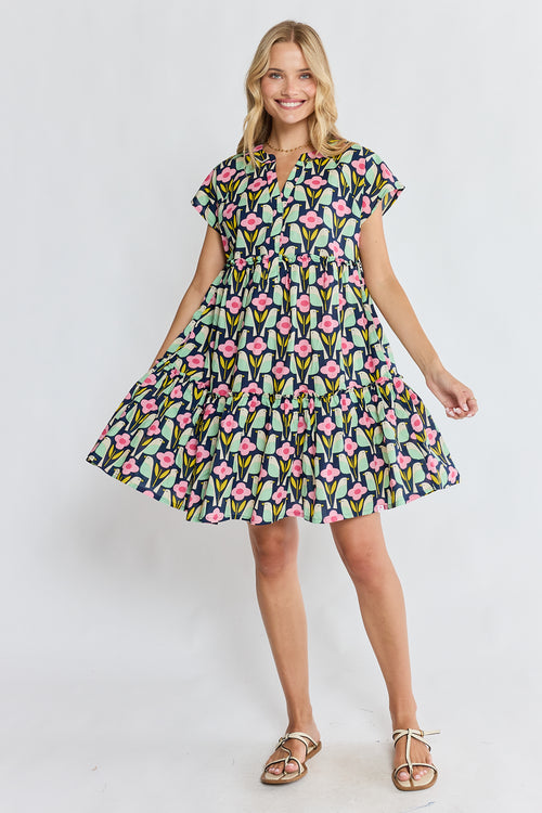 PRE SALE | IBSA Maya Tiered Dress Navy