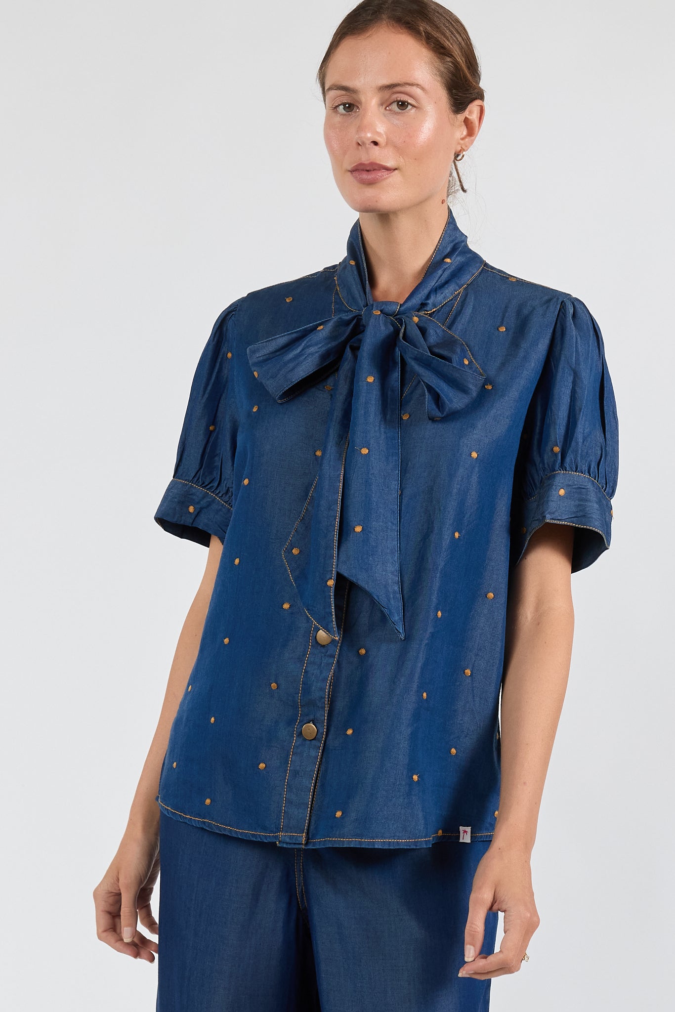 IBSA River Bow Shirt Indigo