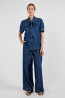 IBSA River Bow Shirt Indigo