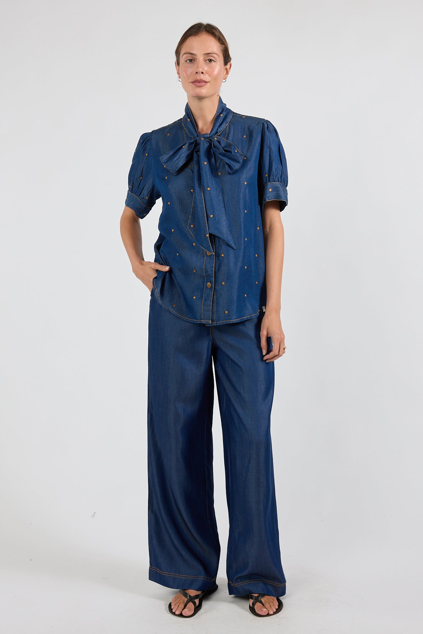 IBSA River Bow Shirt Indigo