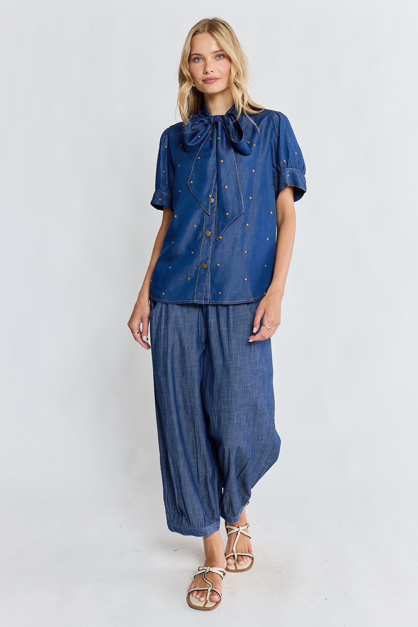 IBSA River Bow Shirt Indigo