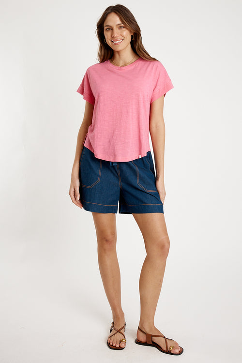 IBSA T-Shirt Plain Round Neck Carnation
