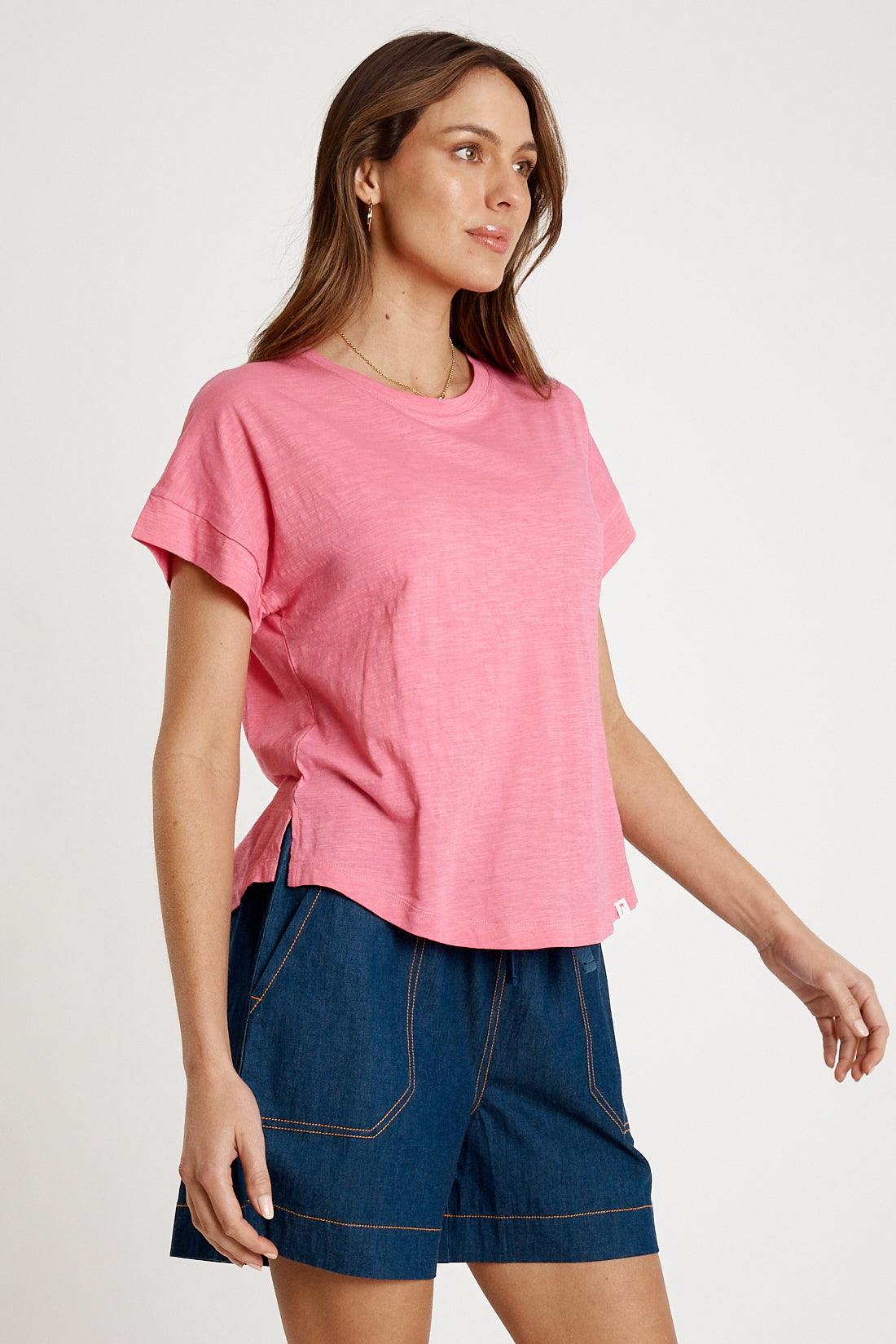 IBSA T-Shirt Plain Round Neck Carnation