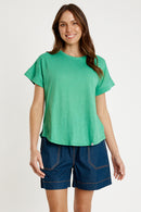 IBSA T-Shirt Plain Round Neck Emerald
