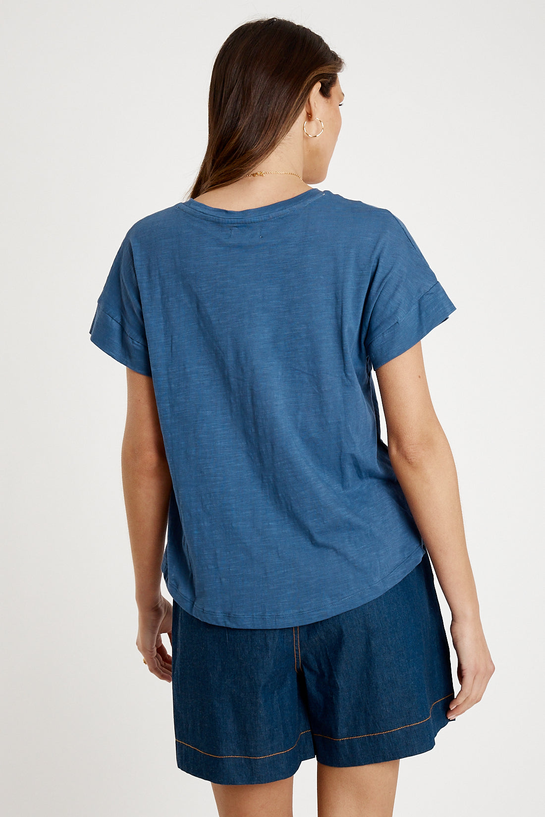 IBSA T-Shirt Plain Round Neck Navy