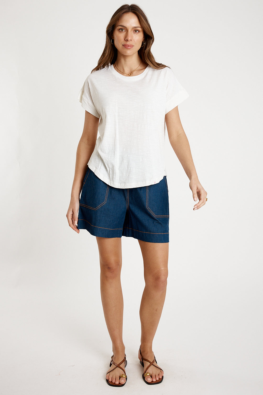 IBSA T-Shirt Plain Round Neck White