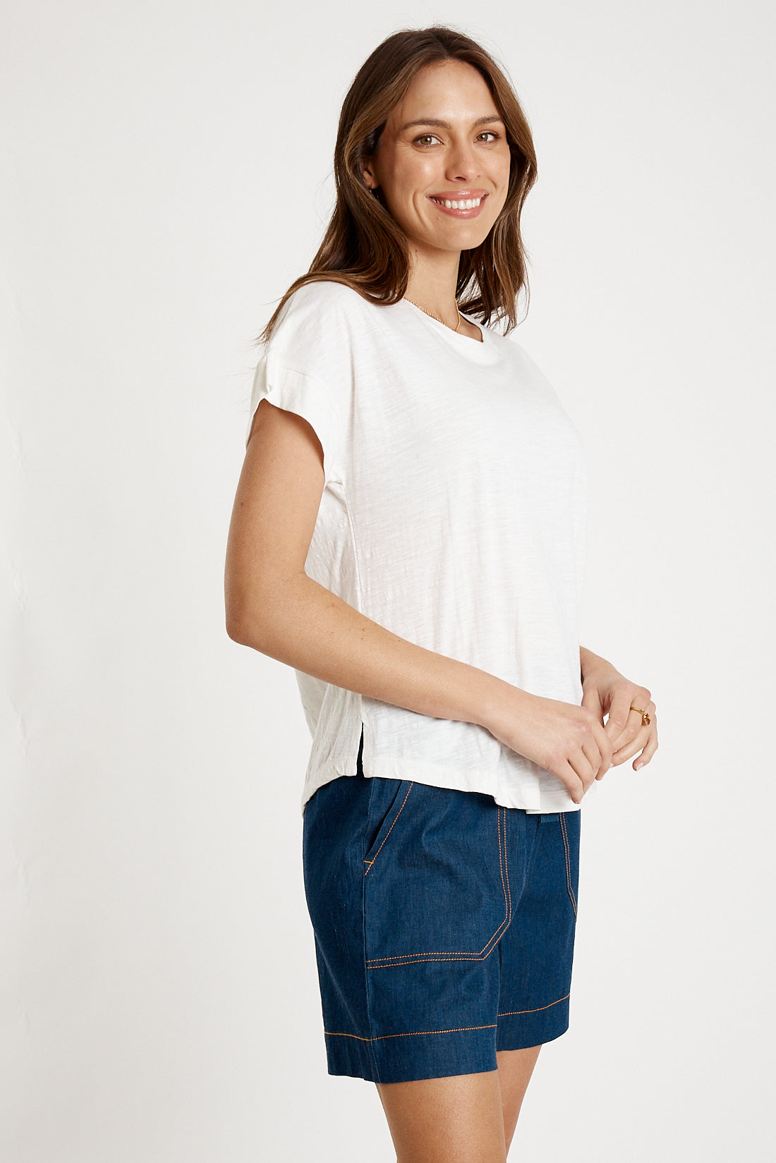IBSA T-Shirt Plain Round Neck White