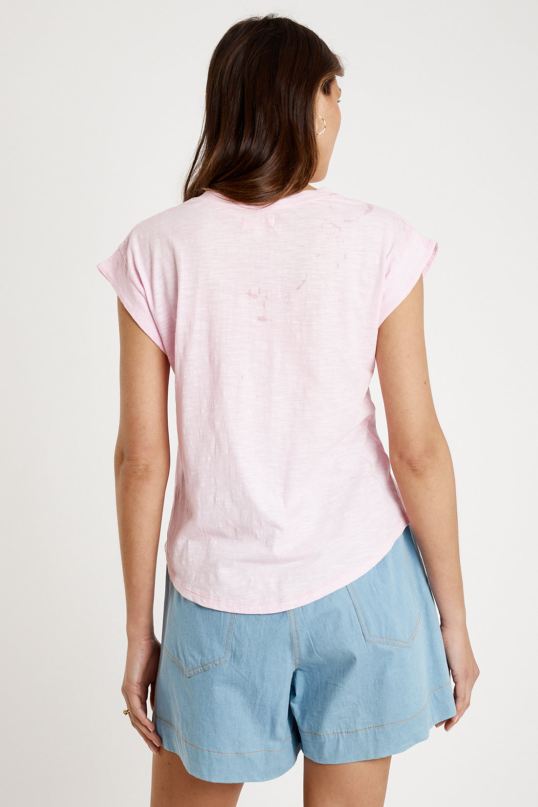 IBSA Plain T-Shirt V Neck Pink