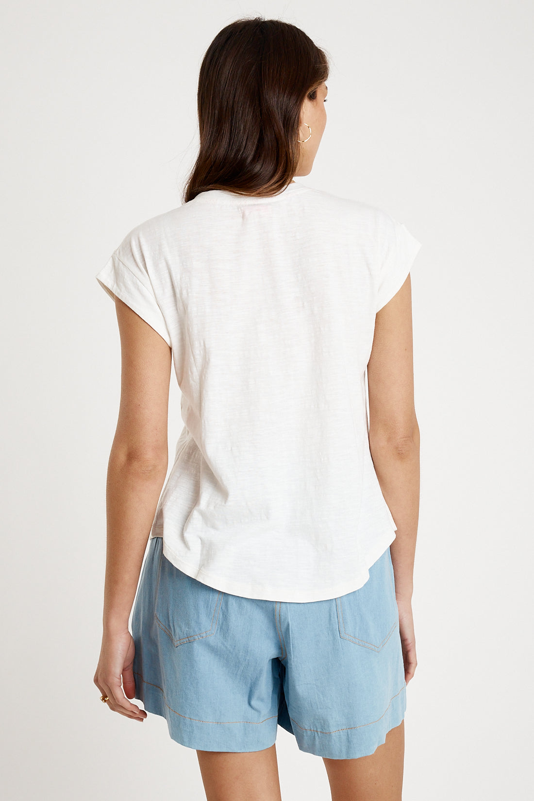 IBSA Plain T-Shirt V Neck White