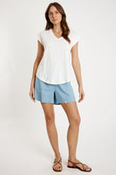 IBSA Plain T-Shirt V Neck White