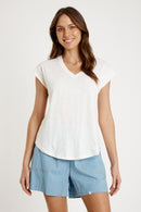 IBSA Plain T-Shirt V Neck White