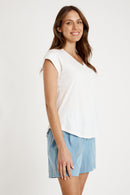 IBSA Plain T-Shirt V Neck White