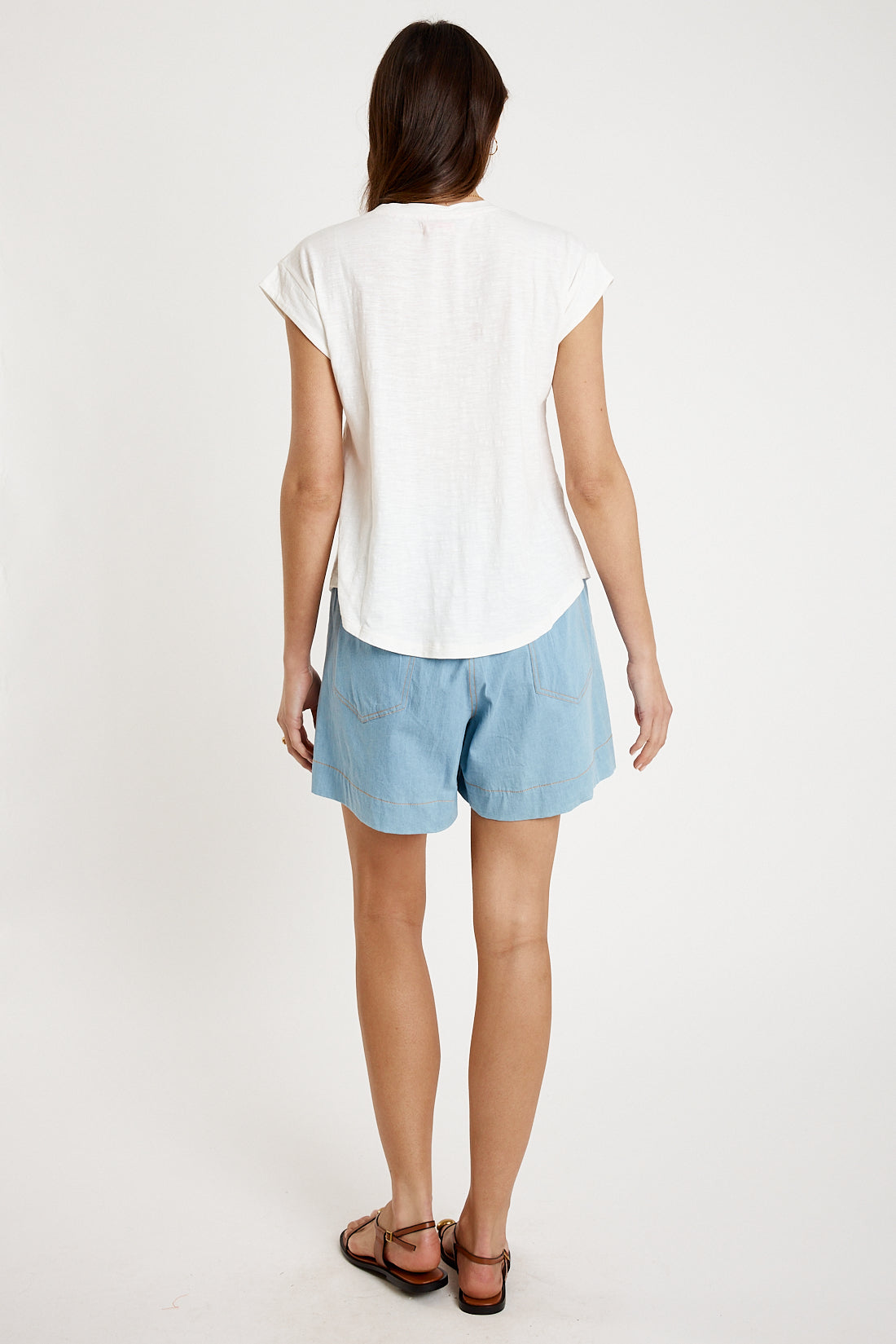 IBSA Plain T-Shirt V Neck White