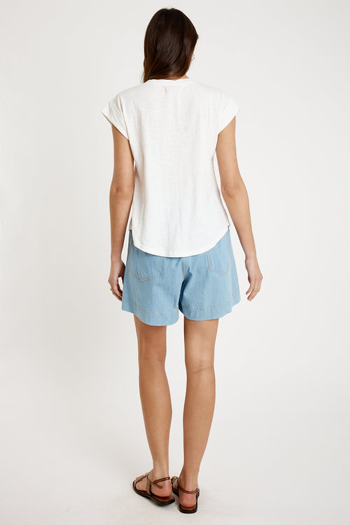 IBSA Plain T-Shirt V Neck White