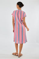 Itami Basque Capped Sleeve Dress Blue