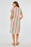 Itami Basque Capped Sleeve Dress Green