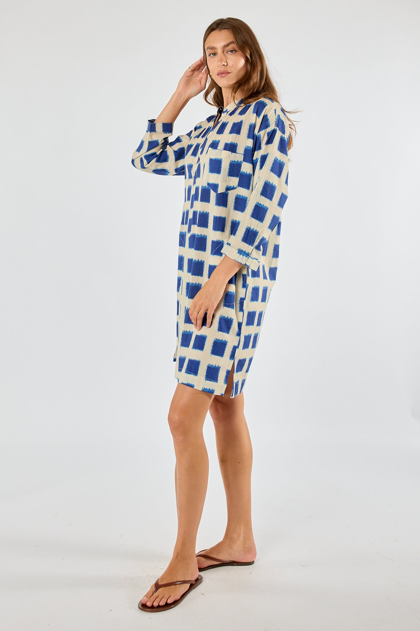 Itami Bloc LS Mini Dress Blue