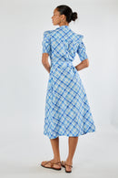 Itami Check Ruched Midi Blue