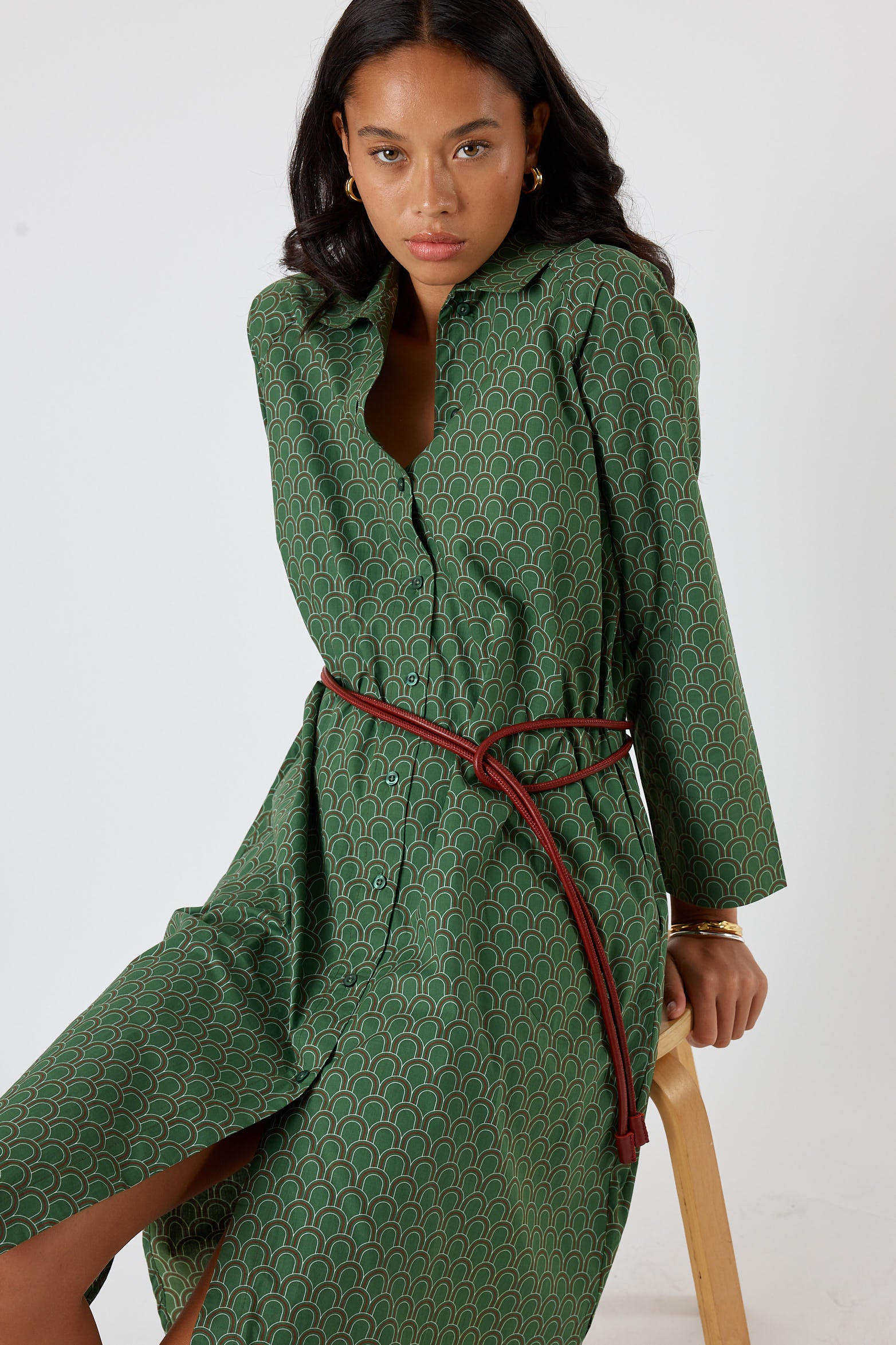 Itami Emilie Shirtdress Green