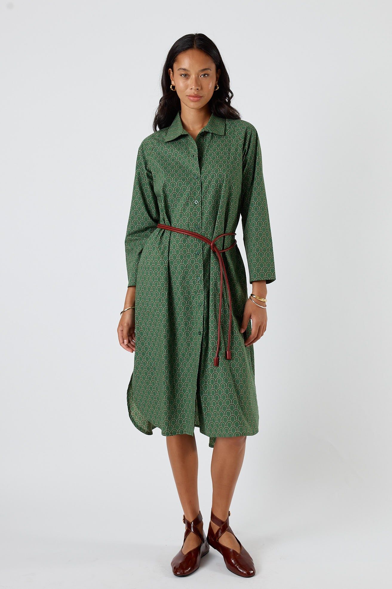 Itami Emilie Shirtdress Green