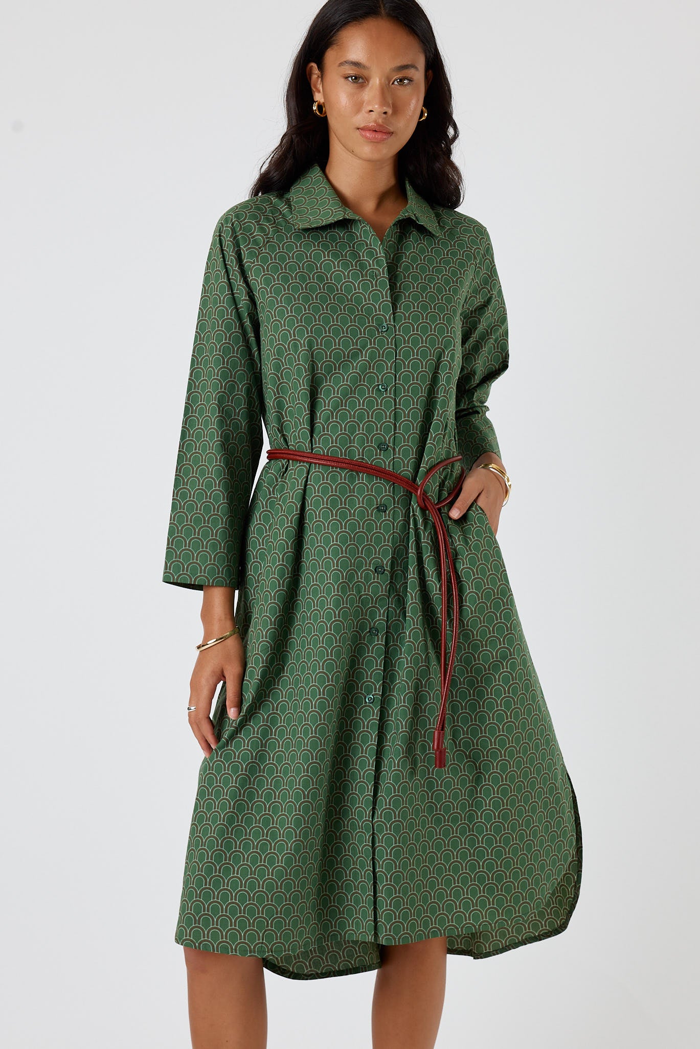 Itami Emilie Shirtdress Green