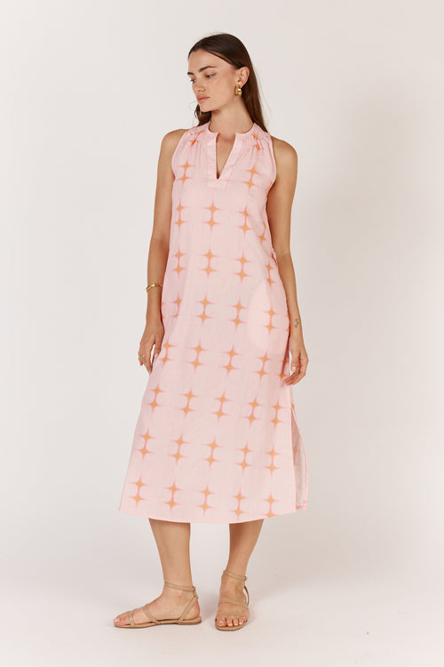 Itami Geometric Sleeveless Dress Pink