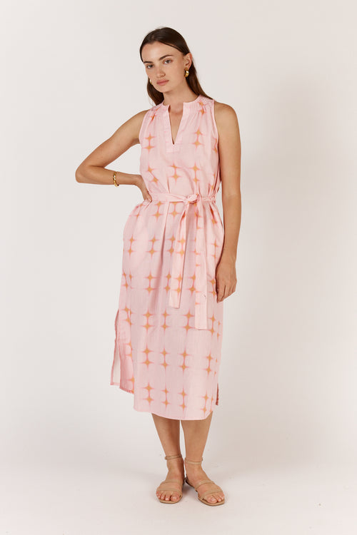 Itami Geometric Sleeveless Dress Pink