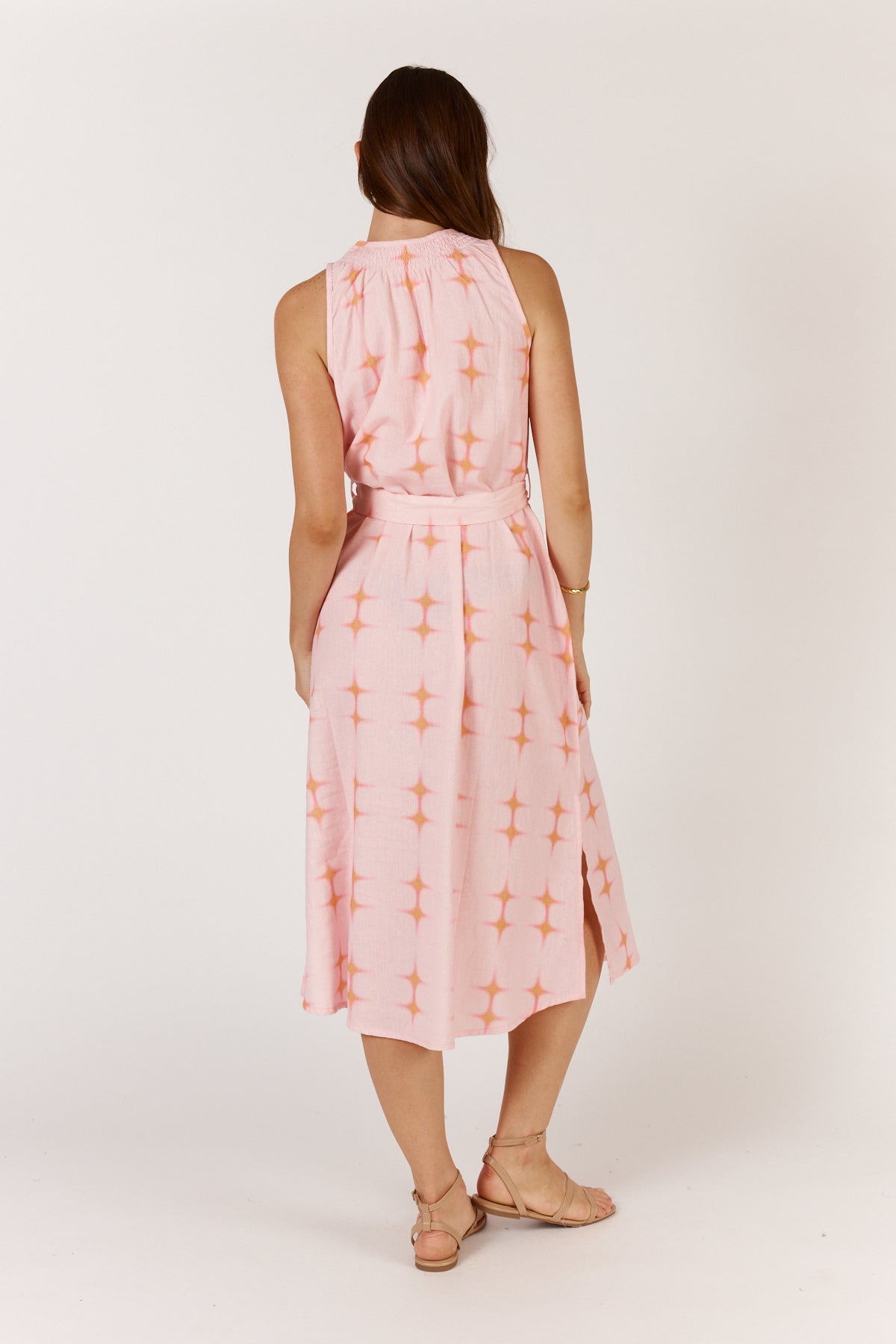 Itami Geometric Sleeveless Dress Pink