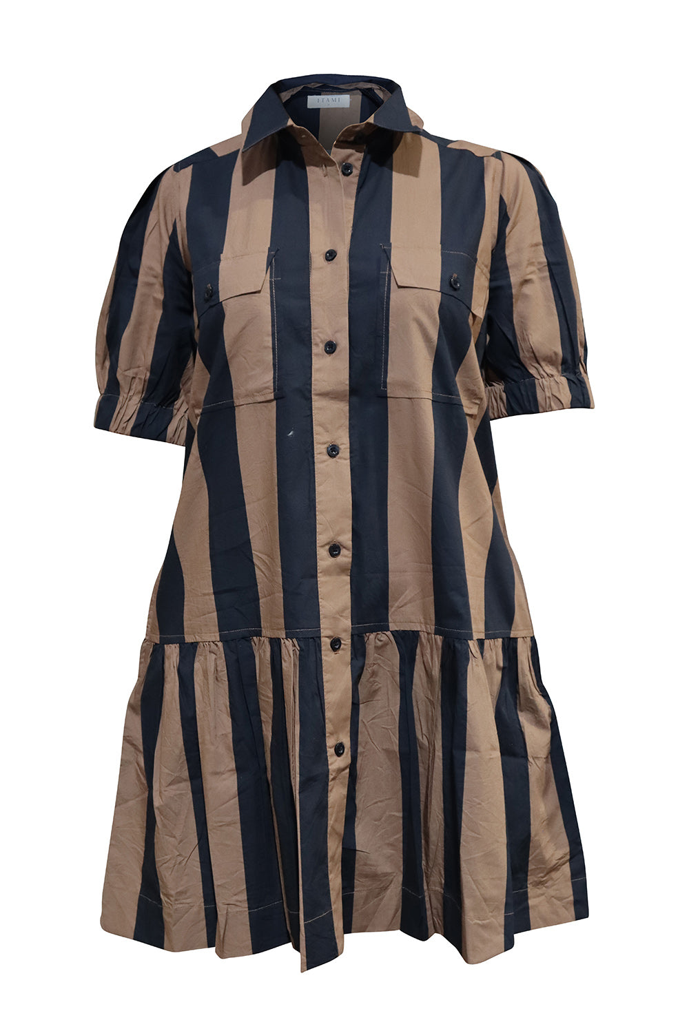 Itami Giverny Dress Brown Stripe