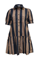 Itami Giverny Dress Brown Stripe