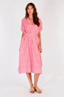 Itami Jonson Capped Sleeve Midi Almera Pink